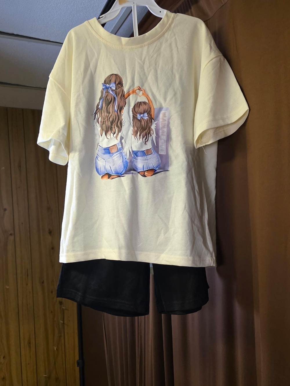 Graphic Sister Duo Tee in Pale Yellow